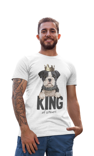 MĘSKA KOSZULKA Z PSEM DLA WIELBICIELA PSÓW PIESEK BOSTON TERRIER SZCZENIAK KRÓL SŁODKOŚCI 