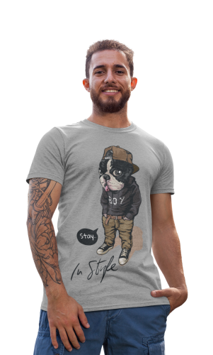 MĘSKA KOSZULKA Z PSEM DLA WIELBICIELA PSÓW STYLOWY PIES BULDOG FRANCUSKI FRENCHIE