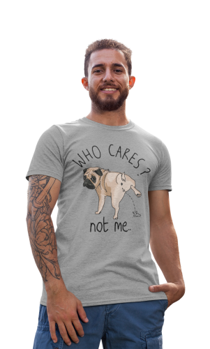 MĘSKA KOSZULKA Z PSEM DLA WIELBICIELA PSÓW PIES MOPS PUG WHO CARES? 