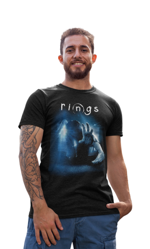 MĘSKA KOSZULKA FILMOWA Z NADRUKIEM NA HALLOWEEN HORROR RINGS 