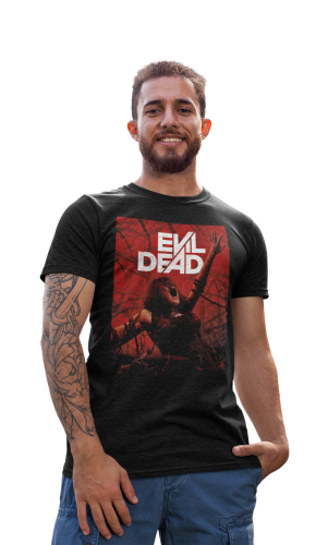 MĘSKA KOSZULKA FILMOWA Z NADRUKIEM NA HALLOWEEN HORROR EVIL DEAD MARTWE ZŁO 