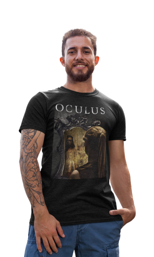 MĘSKA KOSZULKA FILMOWA Z NADRUKIEM NA HALLOWEEN HORROR OCULUS 