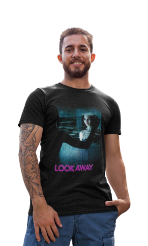 MĘSKA KOSZULKA FILMOWA Z NADRUKIEM NA HALLOWEEN HORROR OBLICZE MROKU LOOK AWAY 