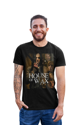 MĘSKA KOSZULKA FILMOWA Z NADRUKIEM NA HALLOWEEN HORROR DOM WOSKOWYCH CIAŁ HOUSE OF WAX 