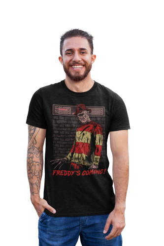 MĘSKA KOSZULKA FILMOWA Z NADRUKIEM NA HALLOWEEN HORROR FREDDY KRUEGER KOSZMAR Z ULICY WIĄZÓW