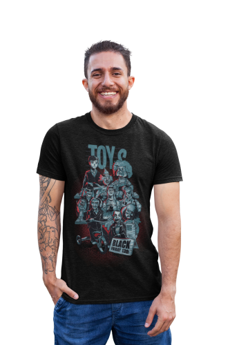 MĘSKA KOSZULKA FILMOWA Z NADRUKIEM NA HALLOWEEN HORROR STRASZNE OPĘTANE ZABAWKI 