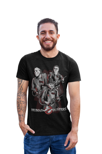 MĘSKA KOSZULKA FILMOWA Z NADRUKIEM NA HALLOWEEN HORROR HUMAN BUSTERS MICHAEL MYERS FREDDY KRUEGER 