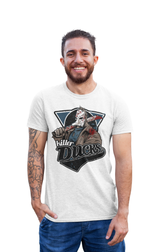 MĘSKA KOSZULKA FILMOWA Z NADRUKIEM NA HALLOWEEN HORROR KILLER DUCKS 