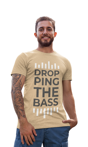 MĘSKA KOSZULKA MUZYCZNA MUZYKA DROPPING THE BASS DLA MELOMANA 