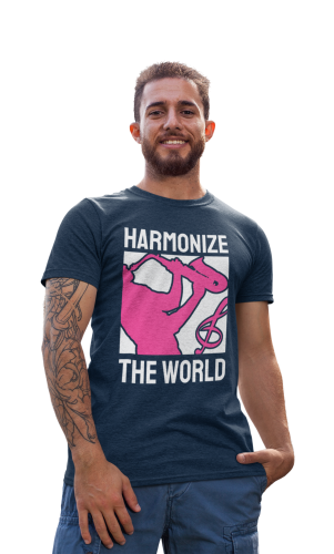MĘSKA KOSZULKA MUZYCZNA MUZYKA SAKSOFON HARMONIZE THE WORLD 