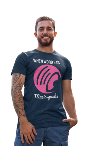 MĘSKA KOSZULKA MUZYCZNA DLA MELOMANA WHEN WORLD FAIL MUSIC SPEAKS