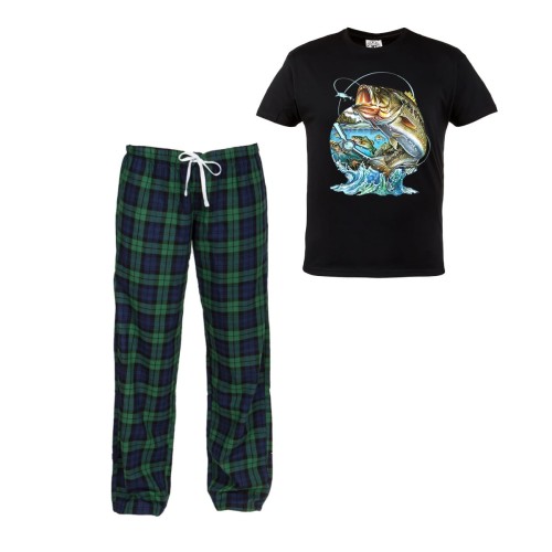 MĘSKA PIŻAMA WĘDKARSKA NA PREZENT DLA WĘDKARZA RYBY WĘDKA 1