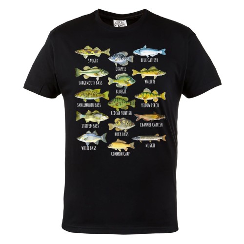 MĘSKA PIŻAMA WĘDKARSKA NA PREZENT DLA WĘDKARZA GATUNKI RYB SŁODKOWODNE RYBY 2