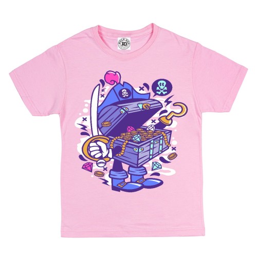 KOSZULKA DZIECIĘCA CASUAL NA PREZENT SKRZYNIA SKARBÓW MAŁA PIRATKA 