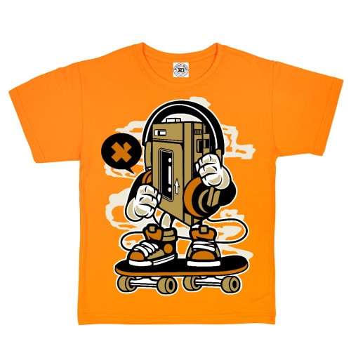 KOSZULKA DZIECIĘCA CASUAL DESKOROLKA MUZYKA SŁUCHAWKI 