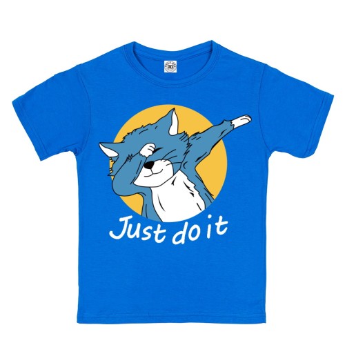 KOSZULKA DZIECIĘCA CASUAL KOT TOM JUST DO IT DABBING 1