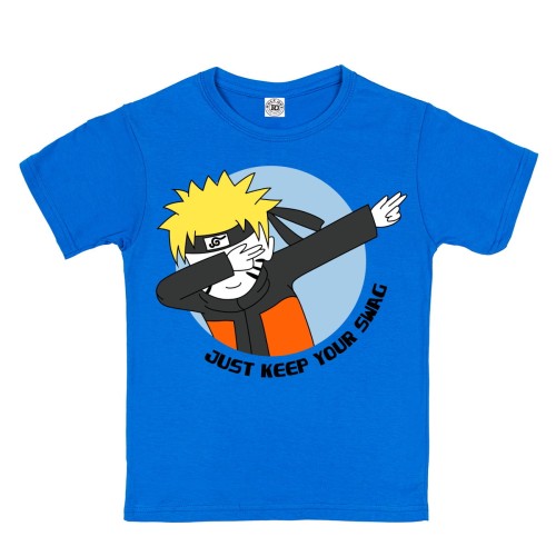 KOSZULKA DZIECIĘCA CASUAL ANIME NARUTO JUST KEEP YOUR SWAG STYLÓWA  DABBING 1