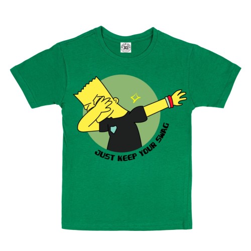 KOSZULKA DZIECIĘCA CASUAL BART SIMPSON JUST KEEP YOUR SWAG STYLÓWA  DABBING 1