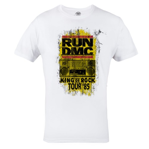 MĘSKA KOSZULKA MUZYCZNA Z NADRUKIEM RUN DMC KING OF ROCK TOUR 