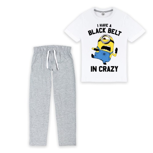 DZIECIĘCA PIŻAMA Z NADRUKIEM BAJKA MINIONKI ŻÓŁTE STWORKI CZARNY PAS BLACK BELT IN CRAZY 1