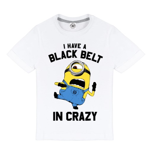 DZIECIĘCA PIŻAMA Z NADRUKIEM BAJKA MINIONKI ŻÓŁTE STWORKI CZARNY PAS BLACK BELT IN CRAZY 2