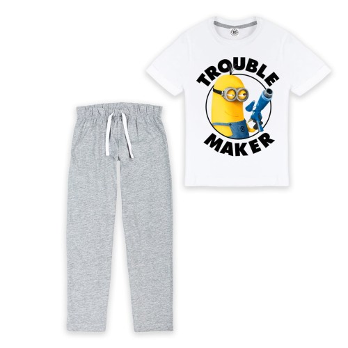 DZIECIĘCA PIŻAMA Z NADRUKIEM BAJKA MINIONKI ŻÓŁTE STWORKI TROUBLE MAKER 1