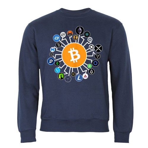 MĘSKA BLUZA Z NADRUKIEM BITCOIN KRYPTOWALUTY  