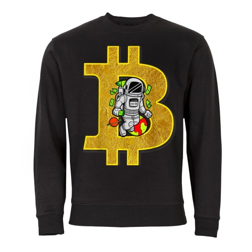 MĘSKA BLUZA Z NADRUKIEM BITCOIN KRYPTOWALUTY 