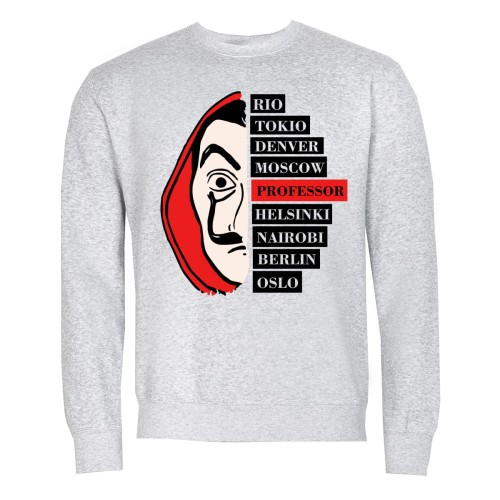 MĘSKA BLUZA Z NADRUKIEM DLA FANA DOM Z PAPIERU PROFESSOR 