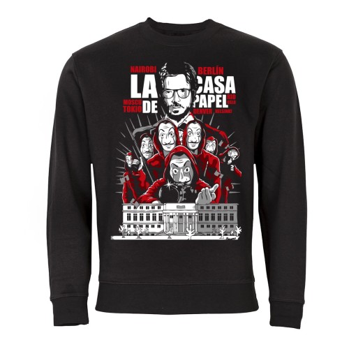 MĘSKA BLUZA Z NADRUKIEM DLA FANA DOM Z PAPIERU LA CASA DE PAPEL