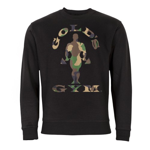 MĘSKA BLUZA Z NADRUKIEM GOLD'S GYM SIŁOWNIA MORO 