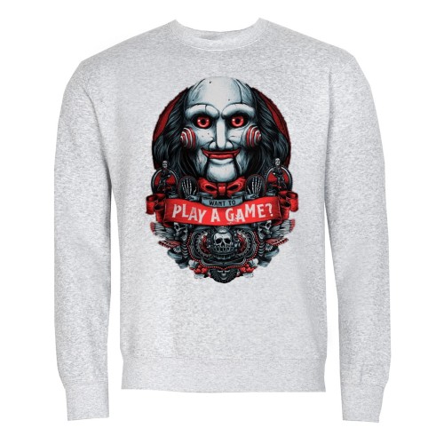MĘSKA BLUZA Z NADRUKIEM HALLOWEN WANT TO PLAY A GAME