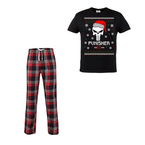 MĘSKA PIŻAMA ŚWIĄTECZNA PREZENT BOŻE NARODZENIE PUNISHER MARVEL RED XMAS 1