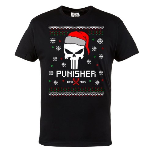 MĘSKA PIŻAMA ŚWIĄTECZNA PREZENT BOŻE NARODZENIE PUNISHER MARVEL RED XMAS 2