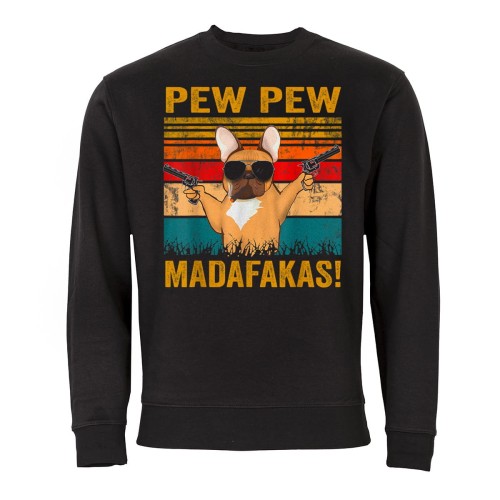 MĘSKA BLUZA PEW PEW MADAFAKAS BULDOG REWOLWER 