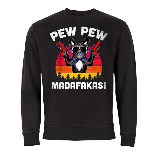 MĘSKA BLUZA PEW PEW MADAFAKAS BULDOG PISTOLETY 