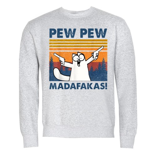 MĘSKA BLUZA PEW PEW MADAFAKAS KOT PISTOLETY  