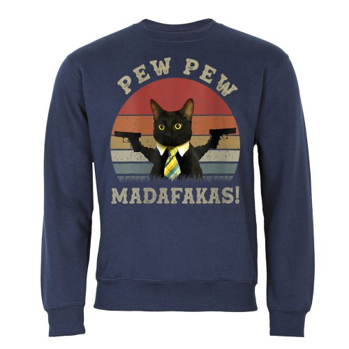 MĘSKA BLUZA PEW PEW MADAFAKAS KOT PISTOLET 