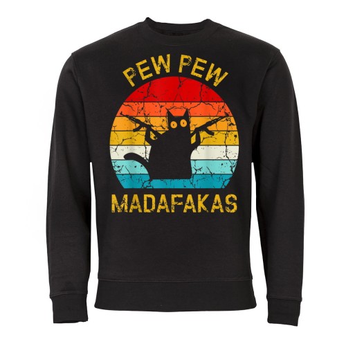 MĘSKA BLUZA PEW PEW MADAFAKAS KOT KARABINY 