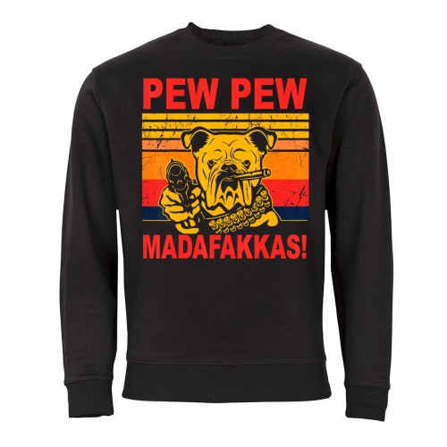 MĘSKA BLUZA PEW PEW MADAFAKAS BULDOG CYGARO PISTOLET 