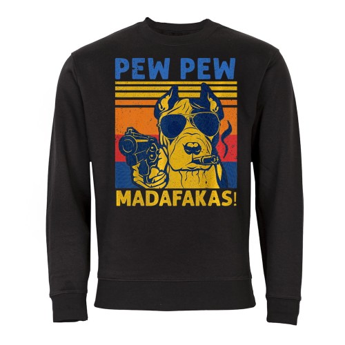 MĘSKA BLUZA PEW PEW MADAFAKAS DOBERMAN PISTOLET 