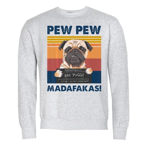 MĘSKA BLUZA PEW PEW MADAFAKAS BULDOG BAD PUGGY 