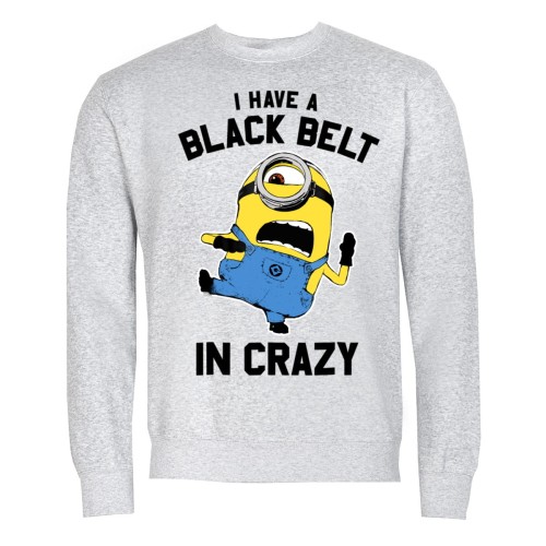 MĘSKA BLUZA BAJKOWA MINIONKI I HAVE A BLACK BELT IN CRAZY 