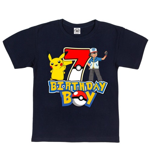 KOSZULKA DZIECIĘCA URODZINOWA DLA CHŁOPCA NA 7 URODZINY POKEMON 