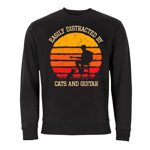MĘSKA BLUZA MUZYCZNA MUZYK KOT GITARA 