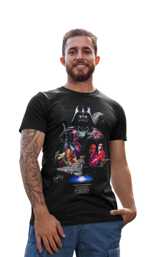 KOSZULKA MĘSKA FILMOWA STAR WARS GWIEZDNE WOJNY BOHATEROWIE POSTACIE 1