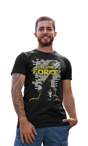 KOSZULKA MĘSKA FILMOWA Z ZABAWNYM NADRUKIEM STAR WARS GWIEZDNE WOJNY DARTH VADER USE THE FORCE