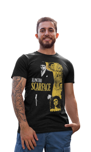 KOSZULKA MĘSKA FILMOWA SCARFACE CZŁOWIEK Z BLIZNĄ TONY MONTANA AL PACINO 