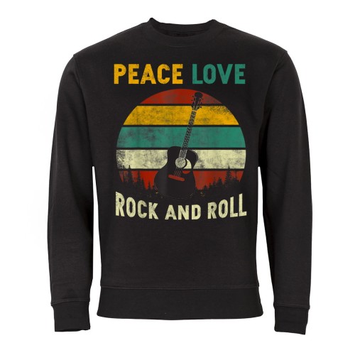 MĘSKA BLUZA MUZYCZNA PEACE LOVE ROCK & ROLL 