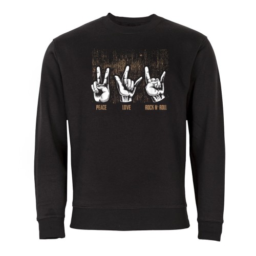 MĘSKA BLUZA MUZYCZNA DŁONIE PEACE LOVE ROCK & ROLL 